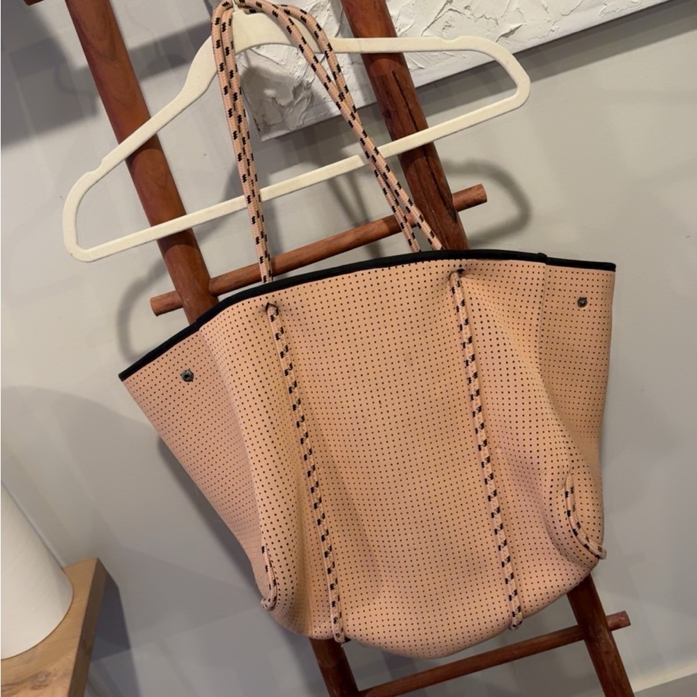 Elegant Perforated Beige Tote Bag